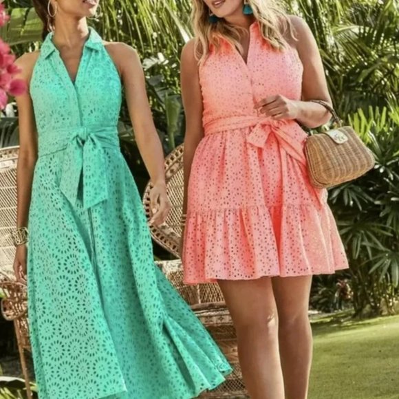 Lilly Pulitzer Dresses & Skirts - Lilly Pulitzer Chrisella MIDI Shirtdress Beach Paradise Size 12